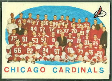 1959 Topps Football Card #118: Chicago Cardinals Team